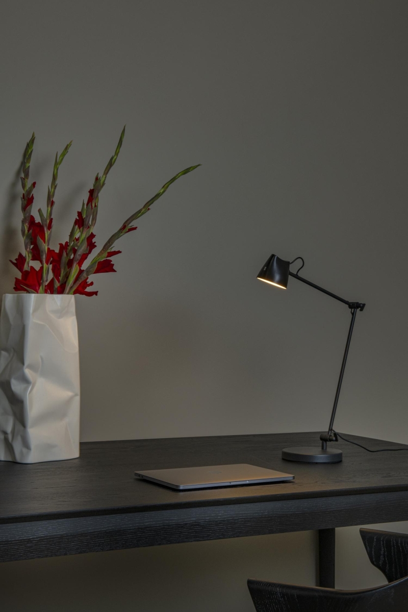 Lucide MILNE - Floor reading lamp - LED Dim. - 1x8W 2700K - Black